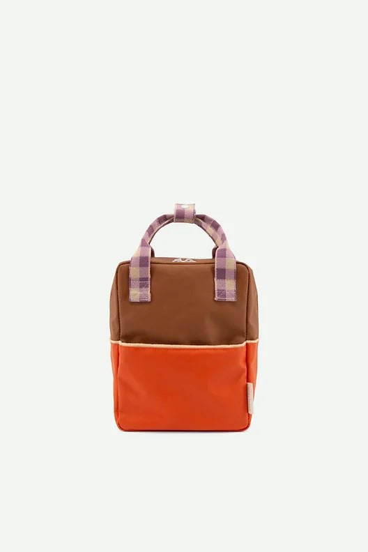 Sticky Lemon - backpack small | colourblocking orange juice + plum purple + schoolbus brown