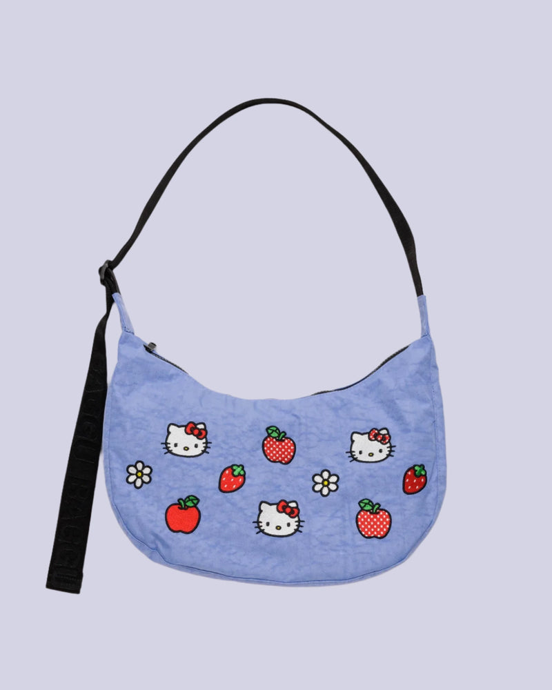 BAGGU - Medium Nylon Crescent Bag Embroidered Hello Kitty
