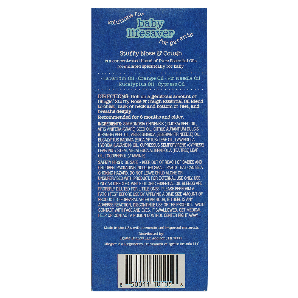 Oilogic Baby & Kid Solutions - Stuffy Nose & Cough Essential Oil Roll-On