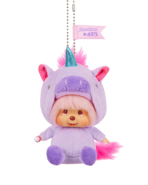 Monchhichi - Monchhichi 475 Shinako Unicorn Plush Keychain
