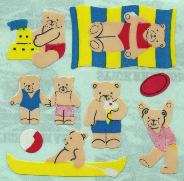 Sticker Magic - Paper Stickers - Micro Seaside Teds
