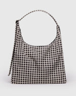 BAGGU - Nylon Shoulder Bag Black & White Gingham