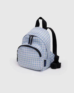 BAGGU - Mini Nylon Backpack Light Blue Gingham