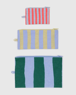 BAGGU - Flat Pouch Set Painted Stripe
