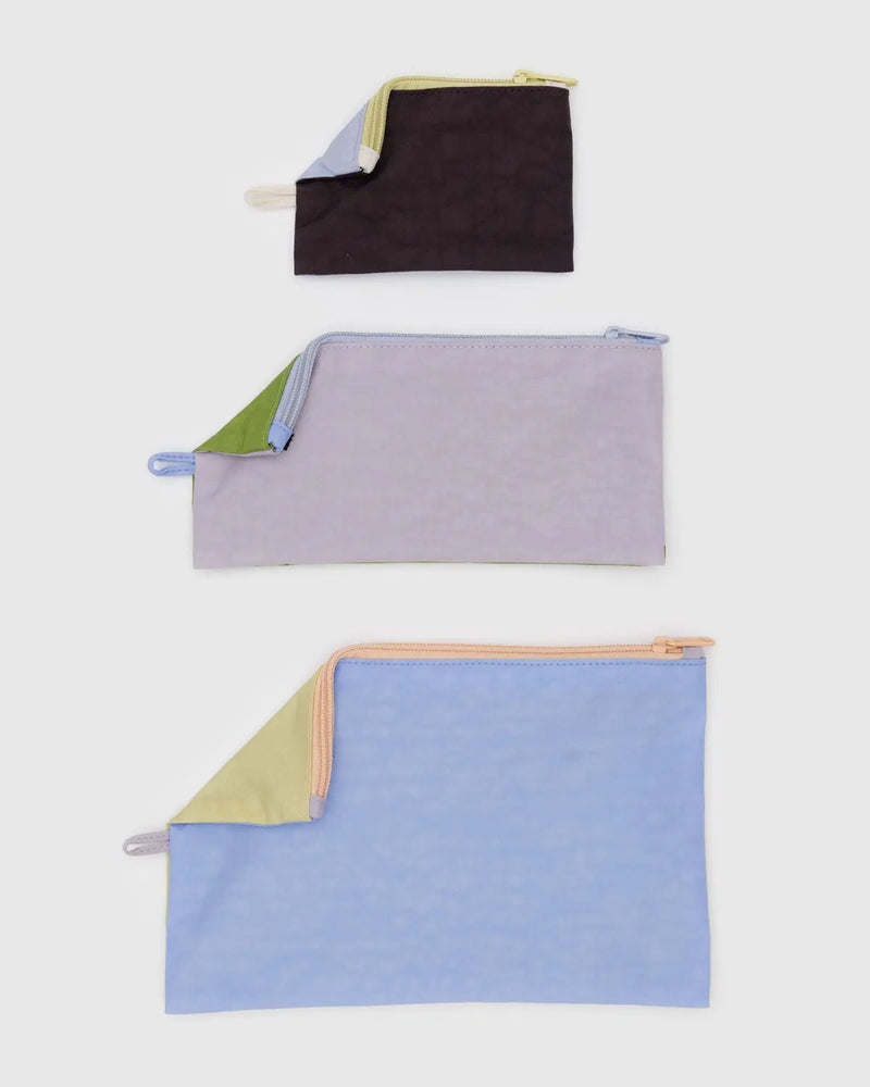 BAGGU - Flat Pouch Set Pastels Colorblock
