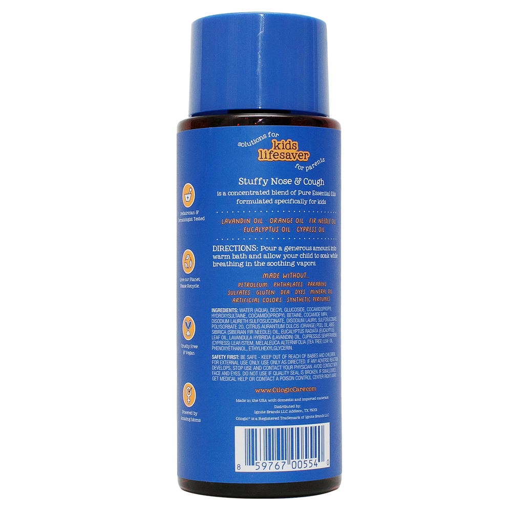 Oilogic Baby & Kid Solutions - Kids Stuffy Nose & Cough Essential Oil Vapor Bath