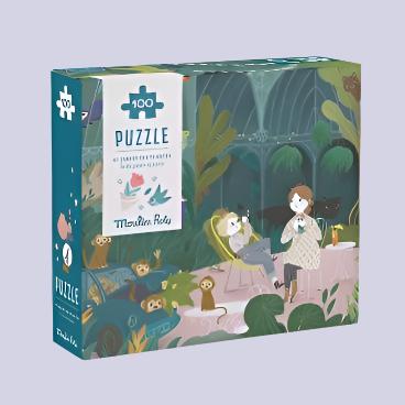 Moulin Roty - IN THE GARDEN OF PLANTS 100-PIECE OBSERVATION JIGSAW PUZZLE