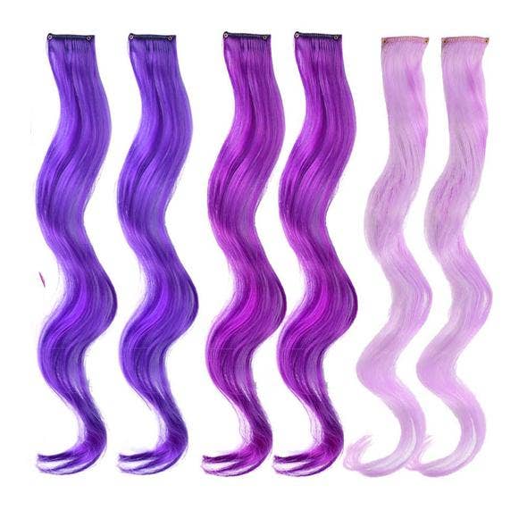 Magic Manes - PURPLE POWER CURLS 6 PACK CLIP-IN HAIR EXTENSIONS