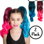 Magic Manes - Harley Quinn 2-Pack Curly Ponytail Hair Extensions