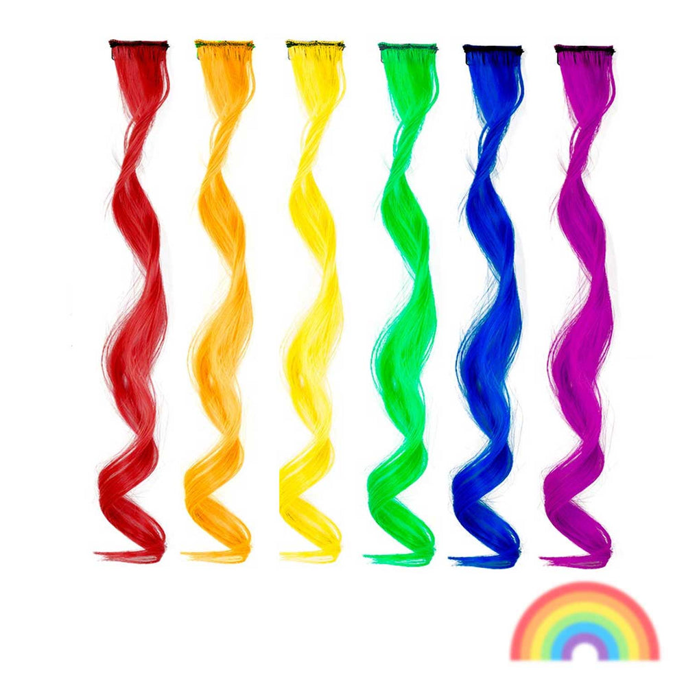 Magic Manes - Rainbow Curls 6 Pack Clip-in Hair Extensions