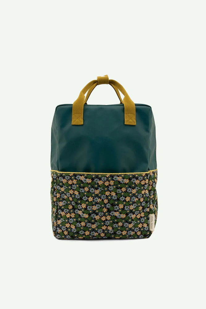 
            
                Load image into Gallery viewer, Sticky Lemon - backpack large | golden | edison teal + flower field green
            
        