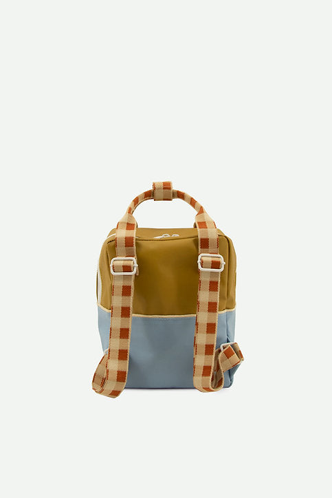 Sticky Lemon - small backpack | colourblocking | blue berry + willow brown + pear green