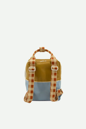 Sticky Lemon - small backpack | colourblocking | blue berry + willow brown + pear green (drop 2)