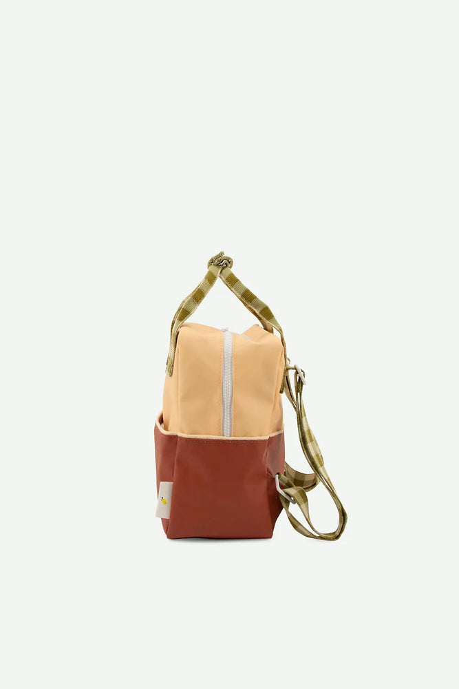Sticky Lemon - small backpack | colourblocking | fig brown + apple tree + vanilla sorbet